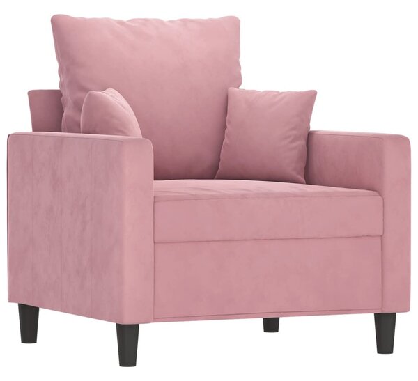 VidaXL rózsaszín bársony kanapéfotel lábtartóval 60 cm