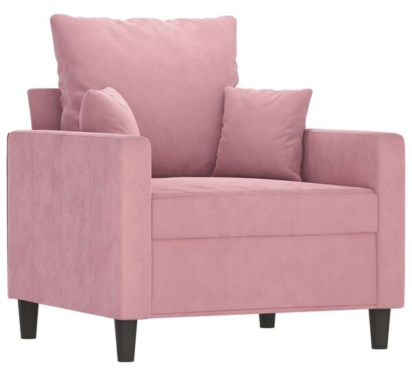 VidaXL rózsaszín bársony kanapéfotel lábtartóval 60 cm