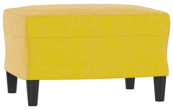 VidaXL sárga bársony kanapéfotel lábtartóval 60 cm