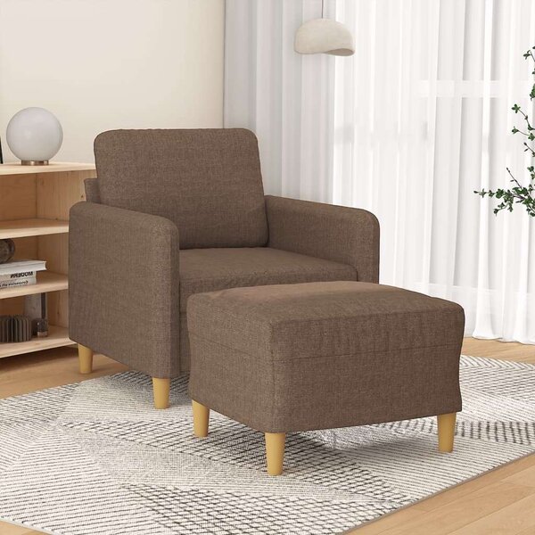 VidaXL barna szövet kanapéfotel lábtartóval 60 cm