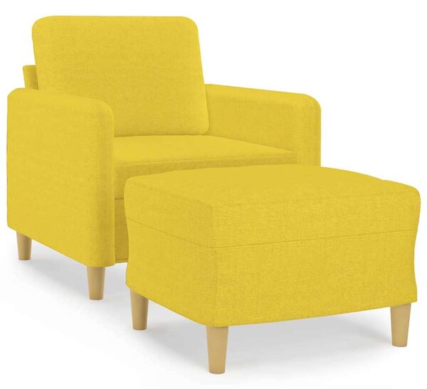 VidaXL világossárga szövet kanapéfotel lábtartóval 60 cm
