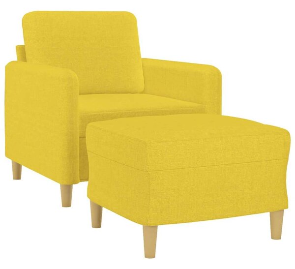 VidaXL világossárga szövet kanapéfotel lábtartóval 60 cm