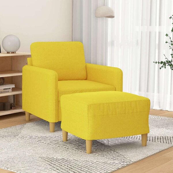 VidaXL világossárga szövet kanapéfotel lábtartóval 60 cm
