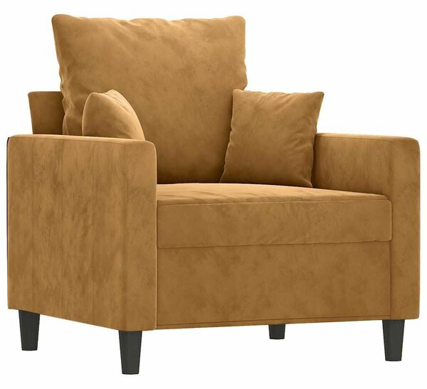VidaXL Barna Bársony Fotel - 60cm Ülőfelület