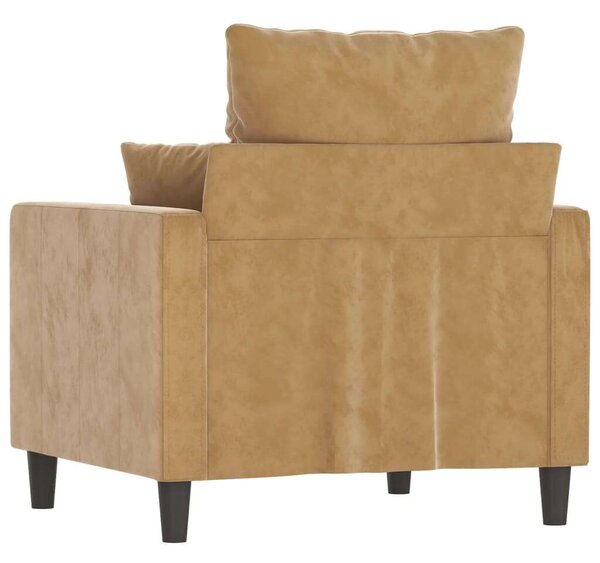 VidaXL Barna Bársony Fotel - 60cm Ülőfelület