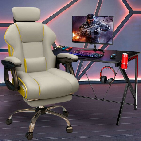 GamerElegance lábtartós szék szürke