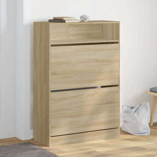 VidaXL Cipősszekrény - Sonoma Tölgy - 80x34x116 cm