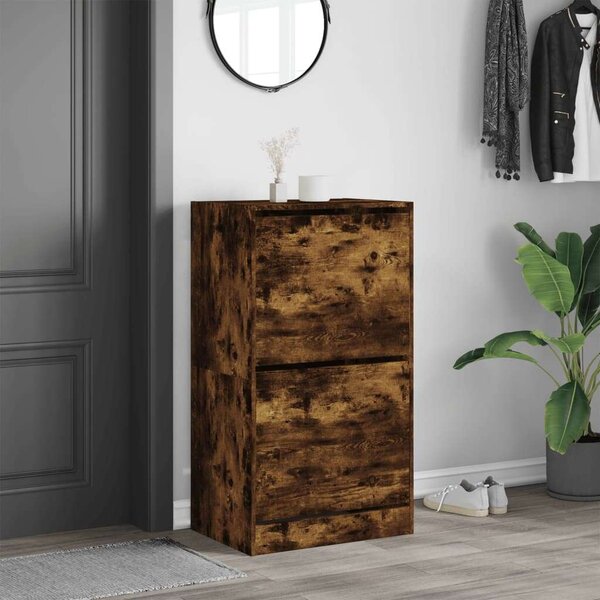 VidaXL Cipőtároló Szekrény - Füstös Tölgy - 60x42x108 cm