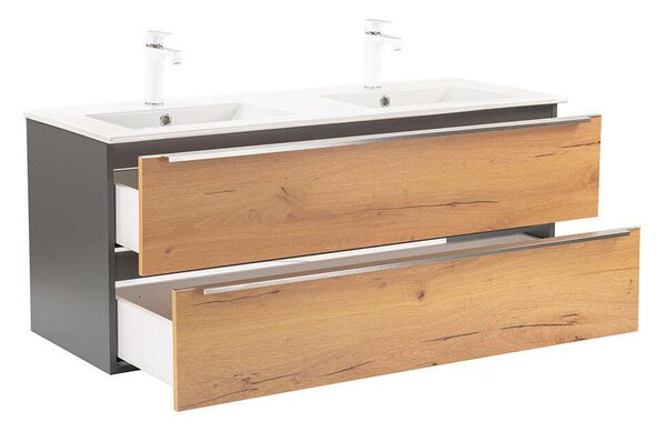 Vario Trim Fürdőszobabútor - 120 cm, Antracit-Tölgy