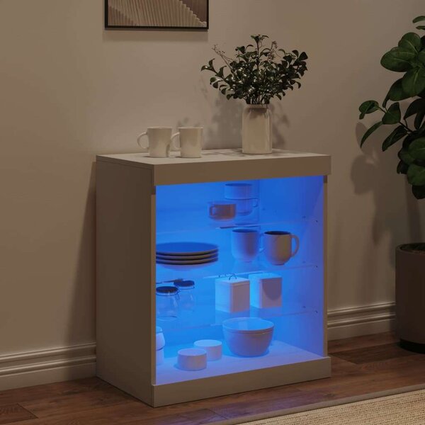 VidaXL LED-es Tálalószekrény - Fehér - 60,5x37x67 cm