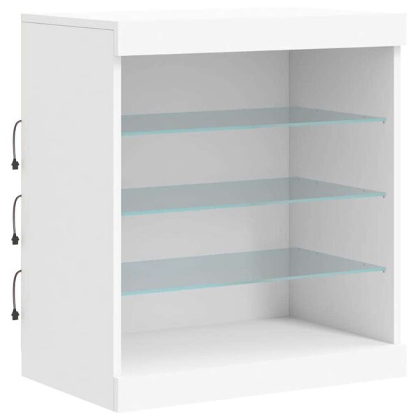 VidaXL LED-es Tálalószekrény - Fehér - 60,5x37x67 cm