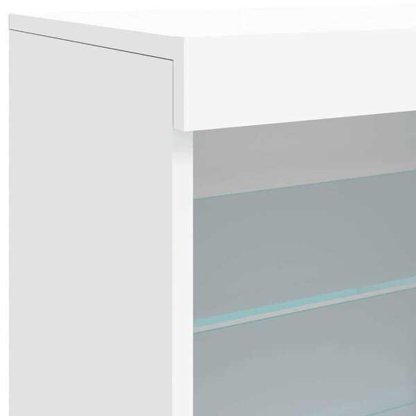 VidaXL LED-es Tálalószekrény - Fehér - 60,5x37x67 cm