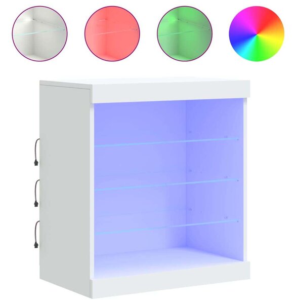 VidaXL LED-es Tálalószekrény - Fehér - 60,5x37x67 cm