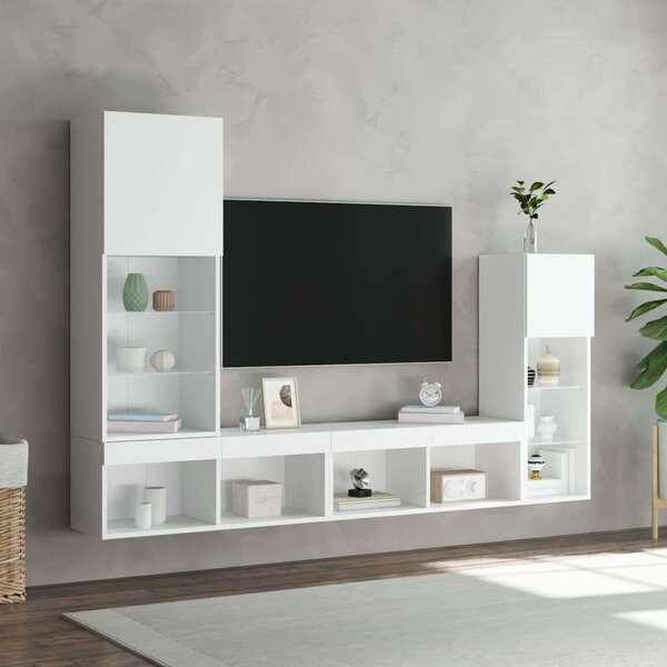 VidaXL Fali TV Szekrény - Modern - Fehér - 4 részes