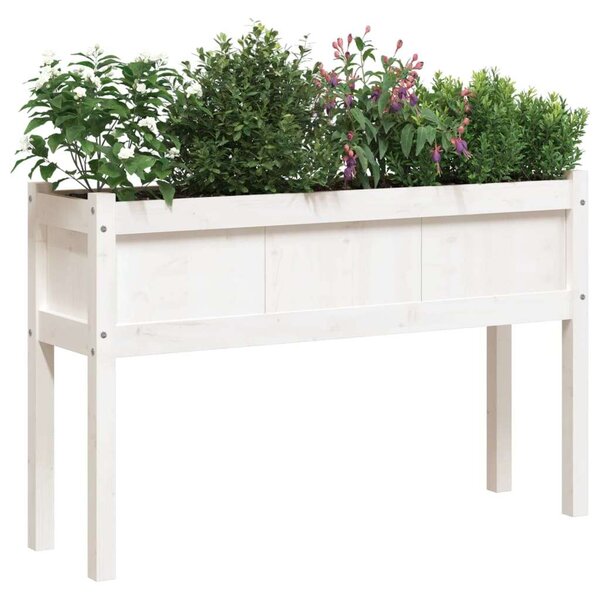 VidaXL Virágláda - Fehér Fenyő - 2 db - 110cm