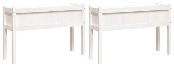 VidaXL Virágláda - Fehér Fenyő - 2 db - 110cm