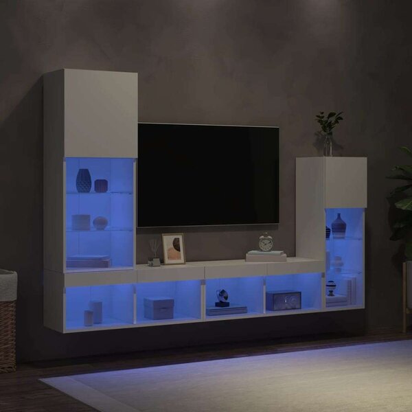 VidaXL Fali TV Szekrény - Modern - Fehér - 4 részes