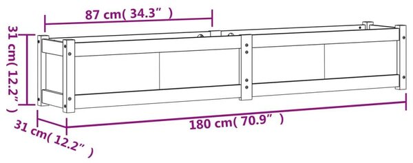 VidaXL Fenyőfa Virágláda - 2 db - 180cm