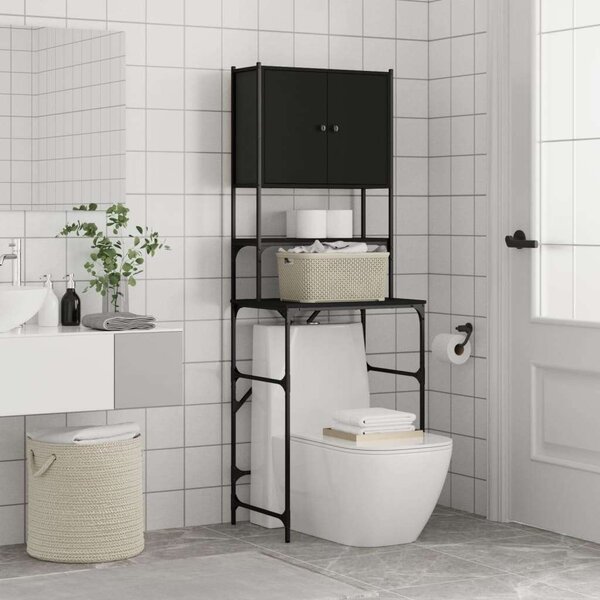 VidaXL Mosógép Polc - Fekete - 67x48x194 cm