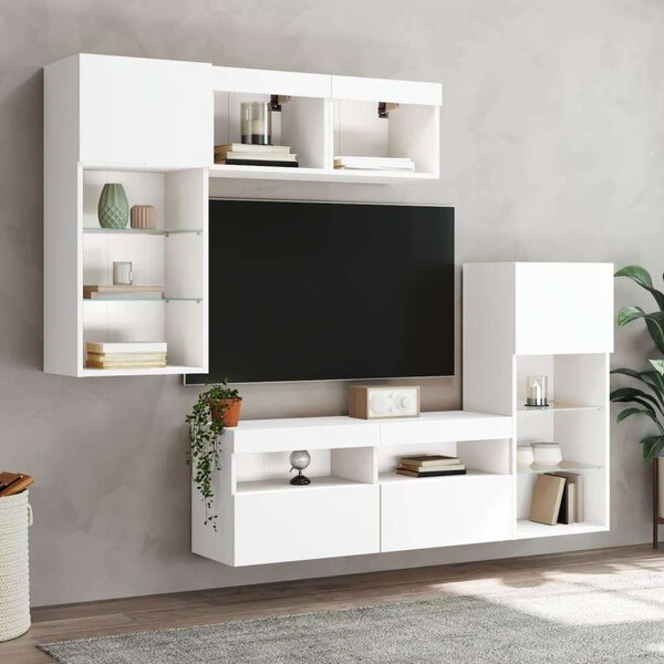 VidaXL Falra Szerelhető TV Szekrény Szett - Fehér - 5 db