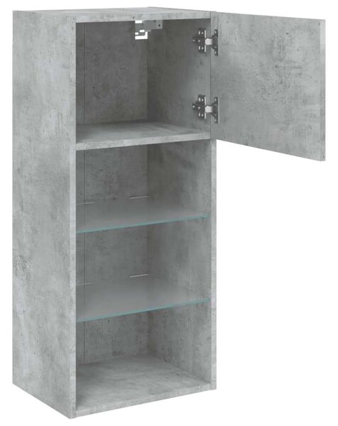 VidaXL 2 db betonszürke TV-szekrény LED-világítással 40,5 x 30 x 90 cm