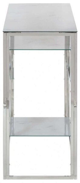 Modern Tálalóasztal - Üveg és Rozsdamentes Acél - 110x35x70 cm