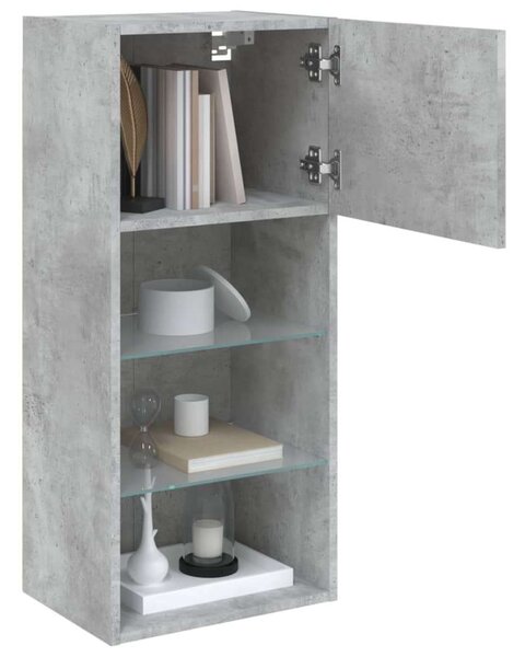 VidaXL 2 db betonszürke TV-szekrény LED-világítással 40,5 x 30 x 90 cm
