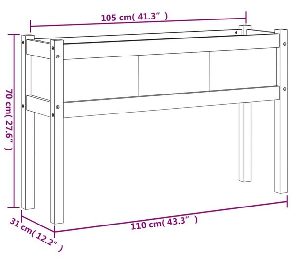 VidaXL Fa Virágláda - 2 db - 110x31x70 cm