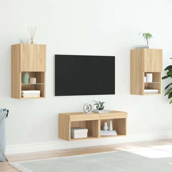 VidaXL Sonoma Tölgy Falra Szerelhető TV Szekrény Szett - 4 db