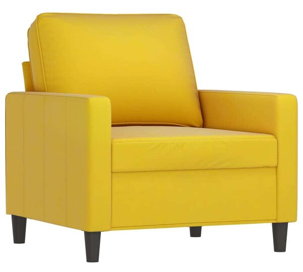 VidaXL sárga bársony kanapéfotel lábtartóval 60 cm