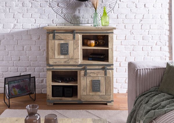 IRON Dohányzóasztal Mango 90x90x45 fehérre meszelve lackiert