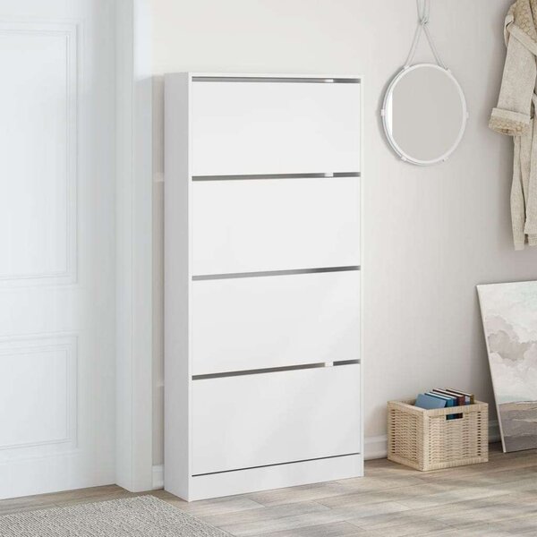 VidaXL Cipőszekrény - Fehér - 4 Fiók - 80x21x163,5cm
