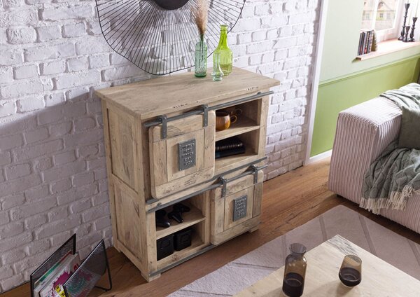 IRON Dohányzóasztal Mango 90x90x45 fehérre meszelve lackiert