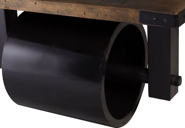 IRON Dohányzóasztal mangó 110x80x43 barna lakkozott