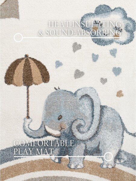 Krémszínű gyerek szőnyeg 120x170 cm Walk like an Elephant Rainy Party – Villeroy&Boch
