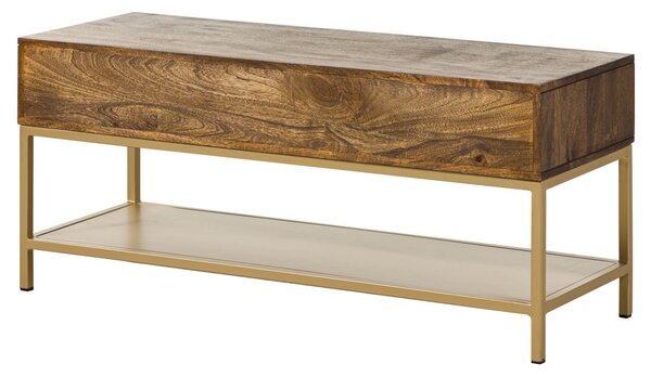 DIAMOND Dohányzóasztal mangó 110x40x50 barna olajozott