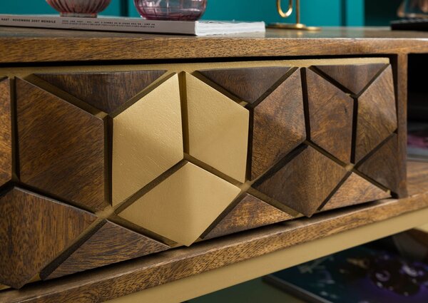 DIAMOND Dohányzóasztal mangó 110x40x50 barna olajozott