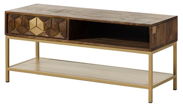DIAMOND Dohányzóasztal mangó 110x40x50 barna olajozott