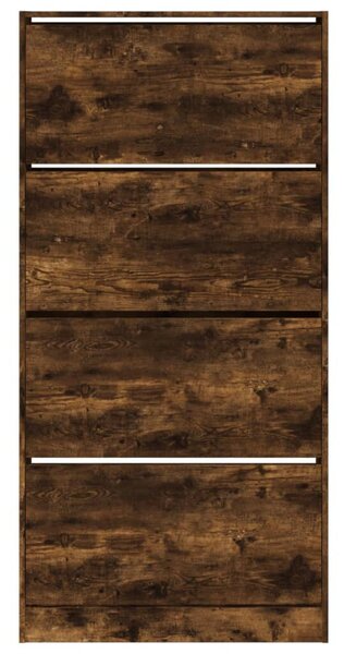 VidaXL Cipőtároló Szekrény - Füstös Tölgy - 4 Fiók - 80x21x163,5cm