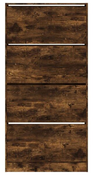 VidaXL Cipőtároló Szekrény - Füstös Tölgy - 4 Fiók - 80x21x163,5cm