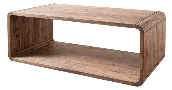 LOUNGE Sheesham dohányzóasztal 100x50x40, barna, olajozva