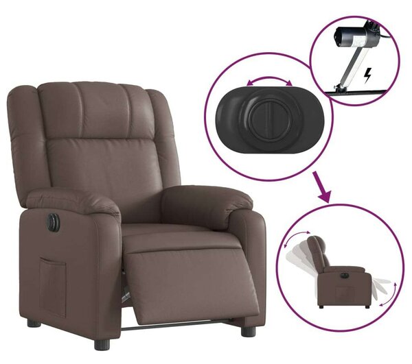 VidaXL Elektromos Relax Fotel - Barna Műbőr