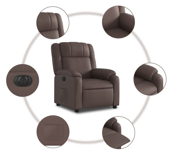 VidaXL Elektromos Relax Fotel - Barna Műbőr