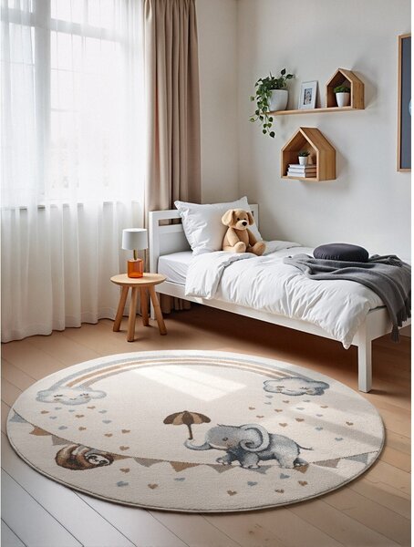Krémszínű gyerek szőnyeg ø160 cm Walk like an Elephant Rainbow – Villeroy&Boch