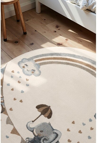 Krémszínű gyerek szőnyeg ø160 cm Walk like an Elephant Rainbow – Villeroy&Boch