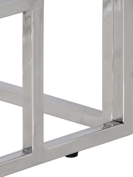 VidaXL Tálalóasztal - Akácfa és Rozsdamentes Acél - 110x35x70 cm