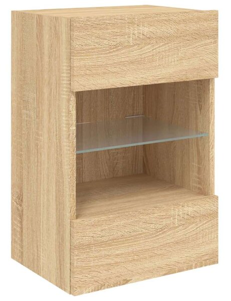 VidaXL 2 db sonoma-tölgy színű fali TV-szekrény LED-del 40x30x60,5 cm