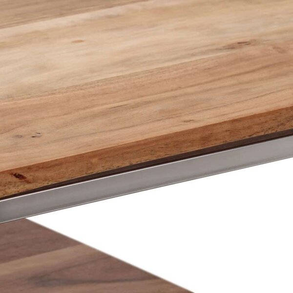 VidaXL Tálalóasztal - Akácfa és Rozsdamentes Acél - 110x35x70 cm