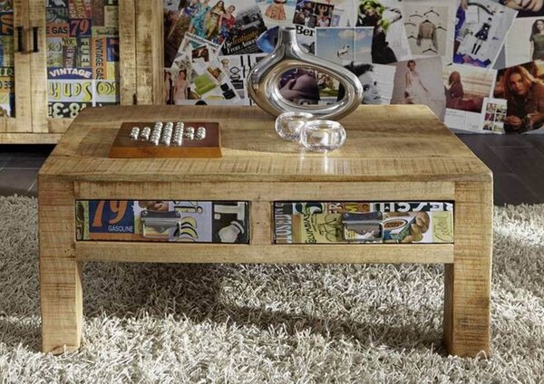 LOUNGE Dohányzóasztal mangó 90x60x40 többszínű lakkozott