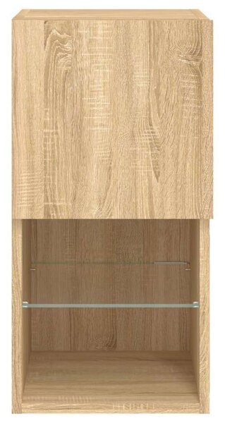 VidaXL 2 db sonoma-tölgy színű TV-szekrény LED-lámpákkal 30,5x30x60 cm